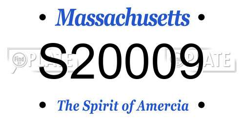 S20009 Massachusetts License Plate