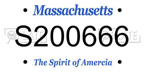 S200666 Massachusetts License Plate