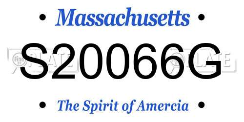 S20066G Massachusetts License Plate