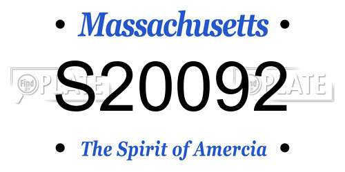 S20092 Massachusetts License Plate