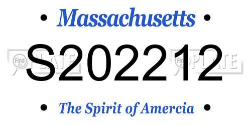 S202212 Massachusetts License Plate