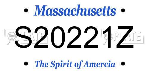 S20221Z Massachusetts License Plate