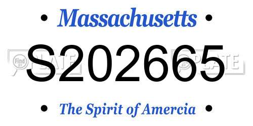 S202665 Massachusetts License Plate
