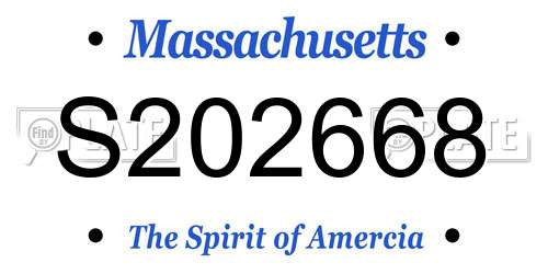 S202668 Massachusetts License Plate