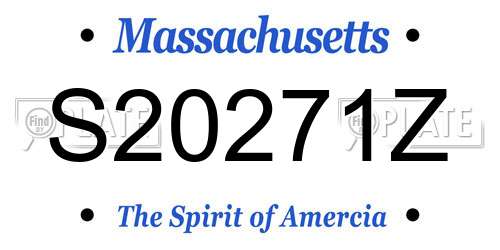 S20271Z Massachusetts License Plate