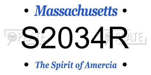 S2034R Massachusetts License Plate