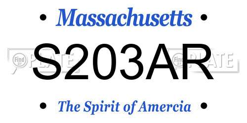 S203AR Massachusetts License Plate