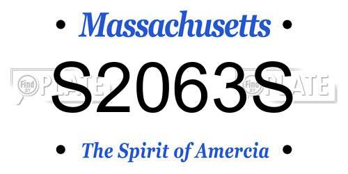 S2063S Massachusetts License Plate