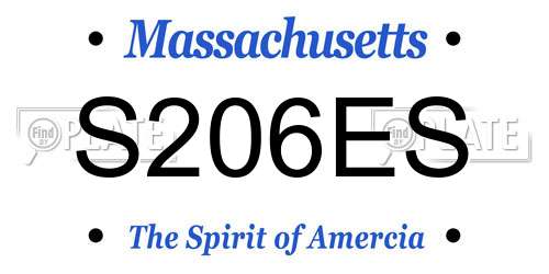 S206ES Massachusetts License Plate