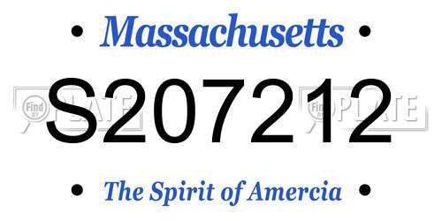 S207212 Massachusetts License Plate