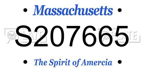 S207665 Massachusetts License Plate