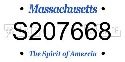 S207668 Massachusetts License Plate
