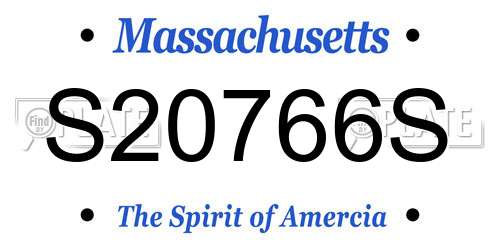 S20766S Massachusetts License Plate