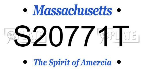 S20771T Massachusetts License Plate