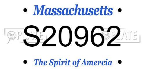 S20962 Massachusetts License Plate