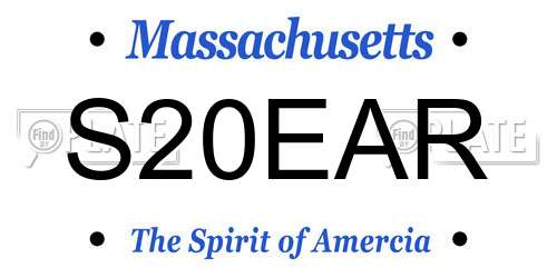 S20EAR Massachusetts License Plate