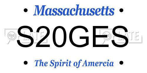 S20GES Massachusetts License Plate