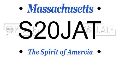 S20JAT Massachusetts License Plate