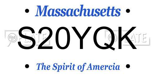 S20YQK Massachusetts License Plate