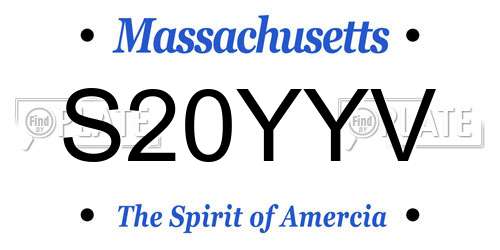 S20YYV Massachusetts License Plate