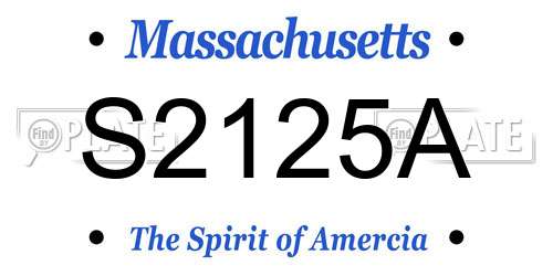 S2125A Massachusetts License Plate