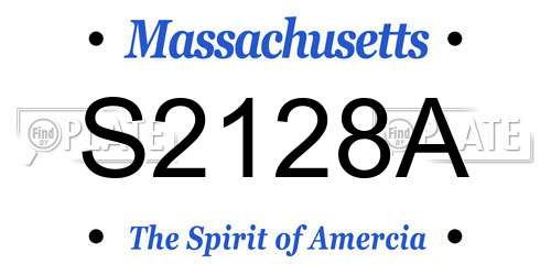 S2128A Massachusetts License Plate