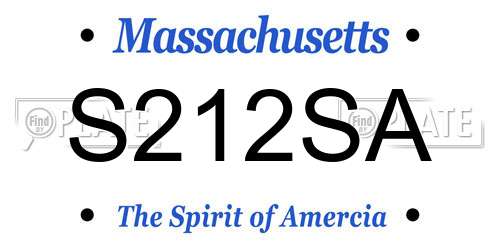 S212SA Massachusetts License Plate