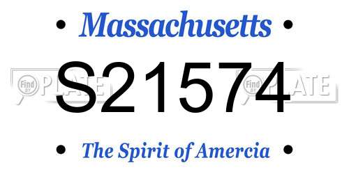 S21574 Massachusetts License Plate