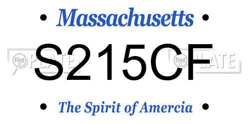 S215CF Massachusetts License Plate