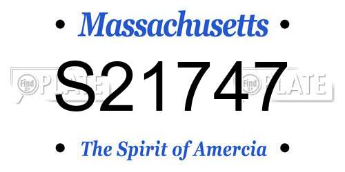 S21747 Massachusetts License Plate