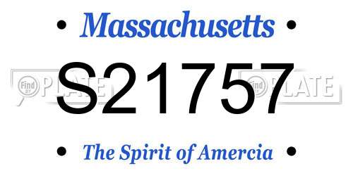 S21757 Massachusetts License Plate