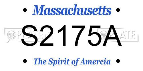S2175A Massachusetts License Plate