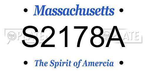 S2178A Massachusetts License Plate