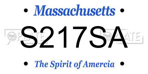 S217SA Massachusetts License Plate