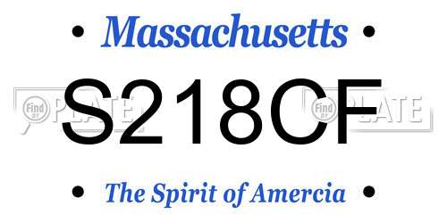 S218CF Massachusetts License Plate
