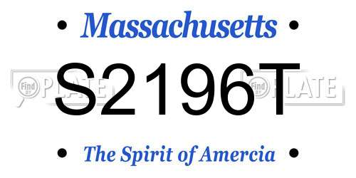 S2196T Massachusetts License Plate