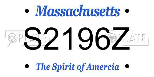 S2196Z Massachusetts License Plate