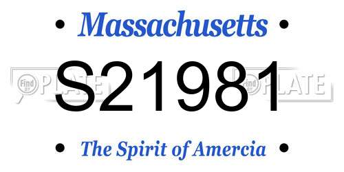 S21981 Massachusetts License Plate