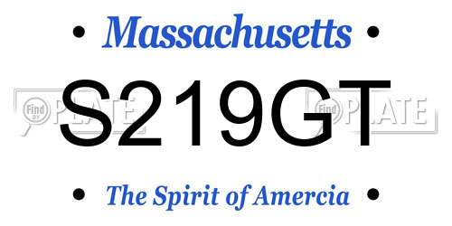 S219GT Massachusetts License Plate