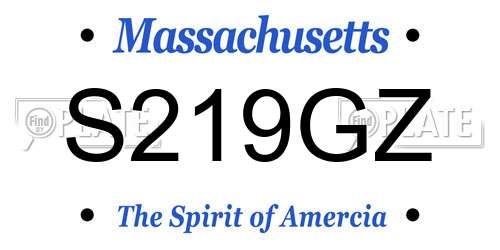 S219GZ Massachusetts License Plate
