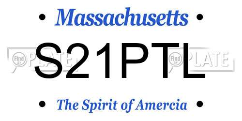 S21PTL Massachusetts License Plate