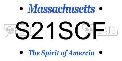 S21SCF Massachusetts License Plate