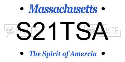 S21TSA Massachusetts License Plate