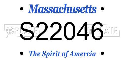 S22046 Massachusetts License Plate