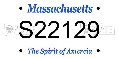 S22129 Massachusetts License Plate