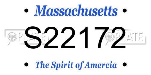 S22172 Massachusetts License Plate