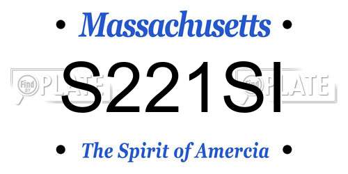 S221SI Massachusetts License Plate