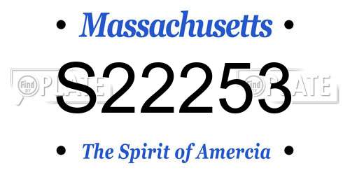 S22253 Massachusetts License Plate