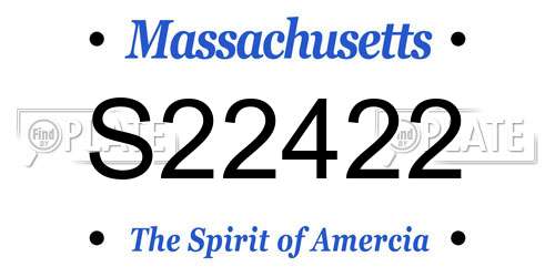 S22422 Massachusetts License Plate