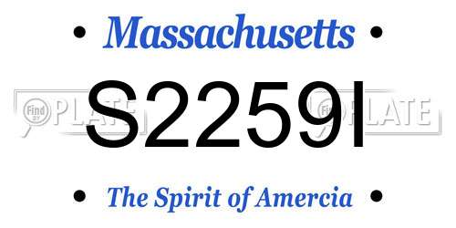 S2259I Massachusetts License Plate